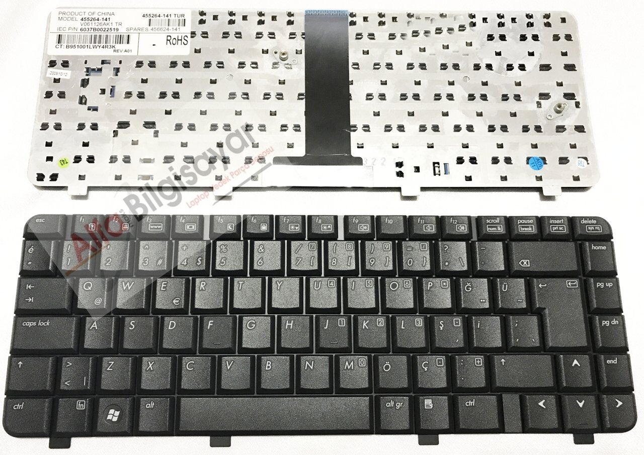 Hp  6720s 550 455264-141, 456624-141, MP-05586TQ-930, K061126B1, V061126AK1, 9J.N7482.Q0T, NSK-H5Q0T, Hp 550 Klavye, Hp 6520s, 6720s Tuş Takımı