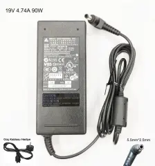 Delta 19V 4.74A 90W  5.5mm 2.5mm Standart Uç Notebook Orijinal Adaptör  ADP-90SB BB