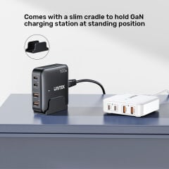 UNITEK 100W MASAÜSTÜ GAN ŞARJ İSTASYONU BEYAZ (P1229AWH)