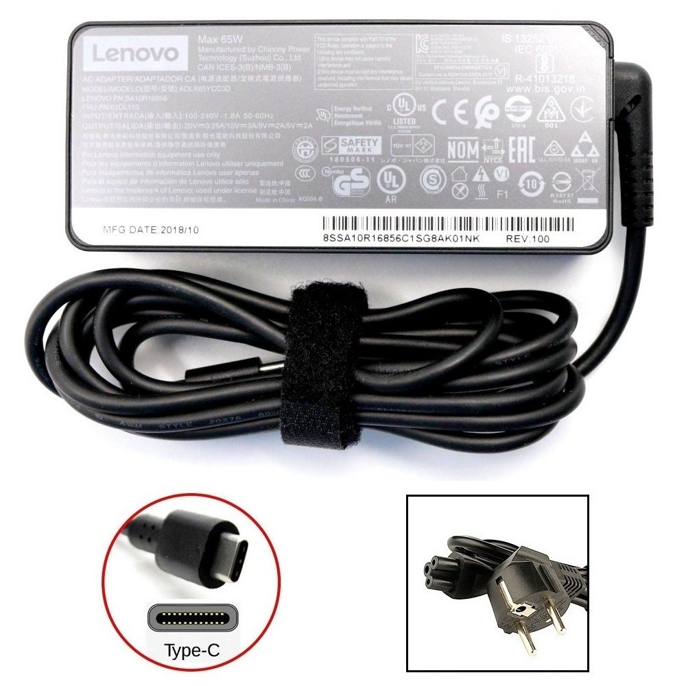 Orijinal Lenovo Yoga Chromebook 500e Gen2 20V 3.25A Type C Adaptör Şarj Aleti