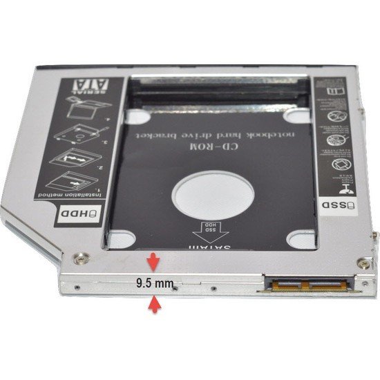 Laptoplar İçin İkinci HDD-SSD Kızağı 9.5 mm