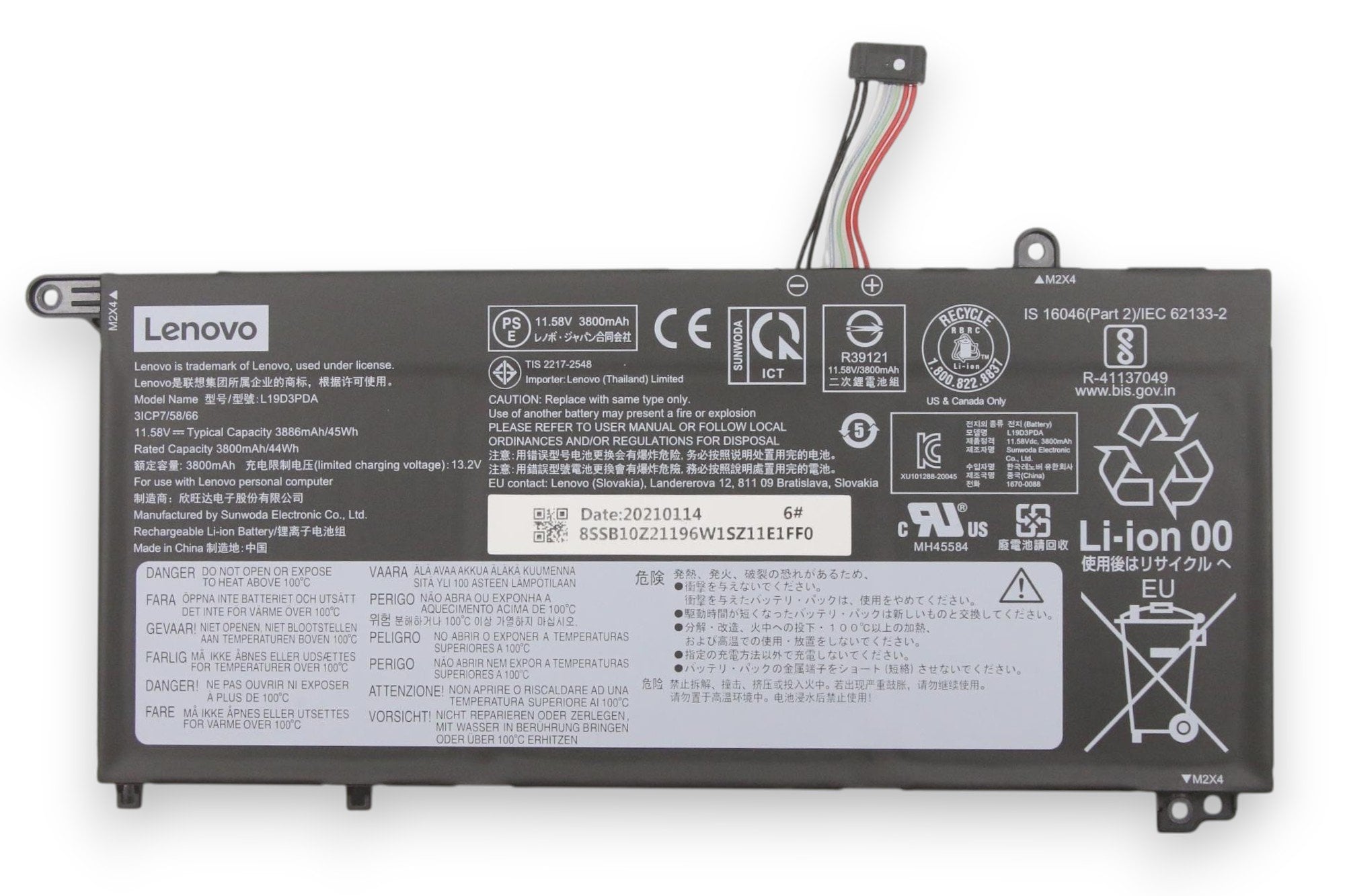 Lenovo ThinkBook 14 G2 ITL Type 20VD Orijinal Notebook Batarya Pil L19L3PDA