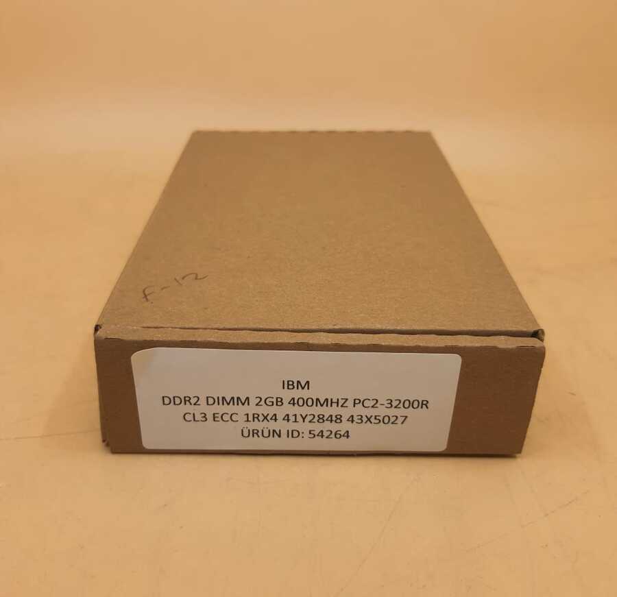 İkinci El DDR2 DIMM 2GB 400MHZ PC2-3200R CL3 ECC 1RX4 41Y2848 43X5027